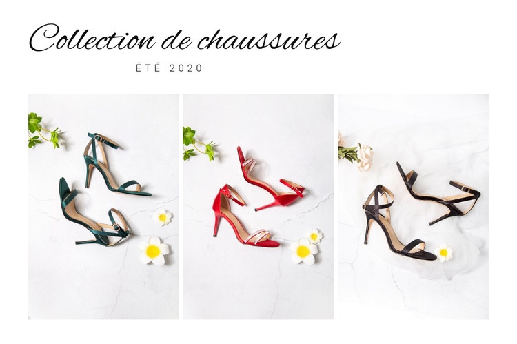 Collection de chaussures Maquette de site Web