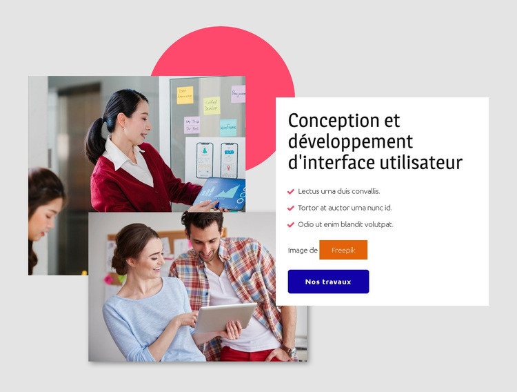 Conception d'interfaces Page de destination