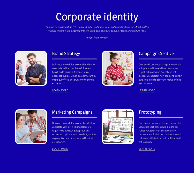 Corporate branding Html Website Builder