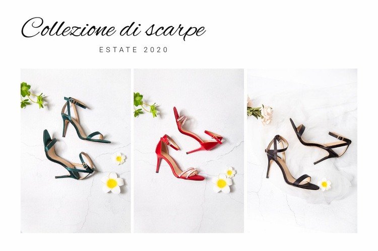 Collezione di scarpe Costruttore di siti web HTML