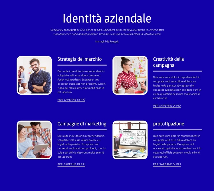 Marchio aziendale Modelli di Website Builder