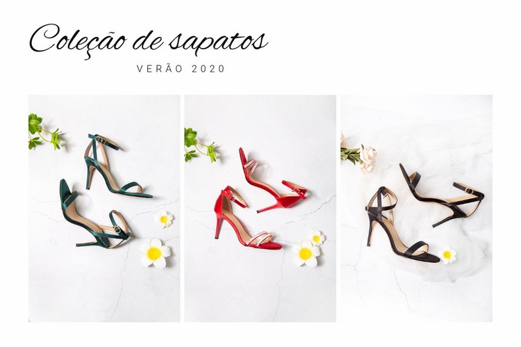 Coleção de sapatos Modelo de uma página