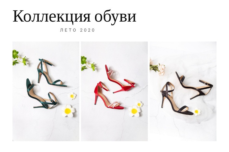 Коллекция обуви Шаблон веб-сайта