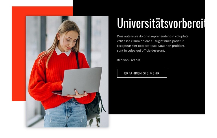 Universitätsvorbereitung Website-Modell