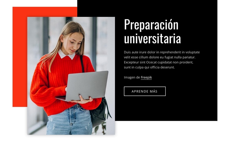 Preparación universitaria Maqueta de sitio web