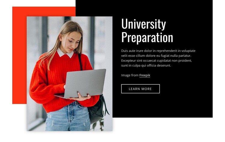 Univercity preparation Homepage Design