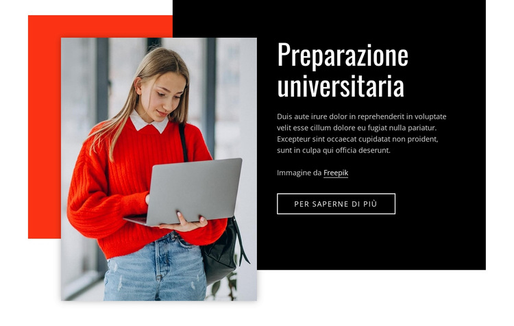 Preparazione universitaria Modello di sito Web