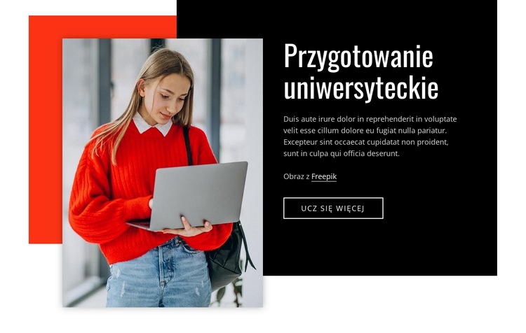 Przygotowanie uniwersyteckie Szablony do tworzenia witryn internetowych