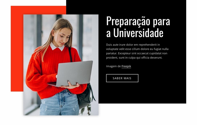 Preparação para a universidade Modelos de construtor de sites