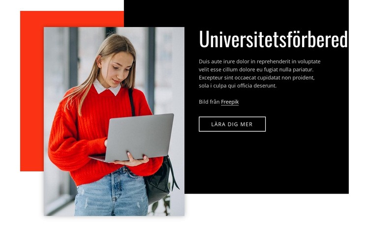 Universitetsförberedelse Hemsidedesign