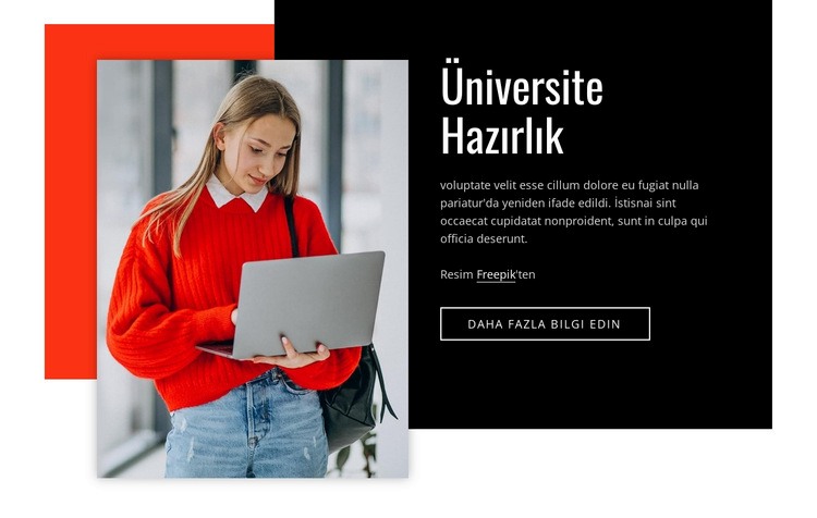 Üniversite hazırlığı Web Sitesi Mockup'ı