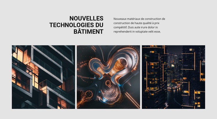 Nouvelle technologie de construction Modèle d'une page