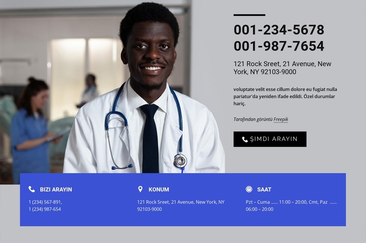 yakınımdaki tıp merkezi Web Sitesi Mockup'ı