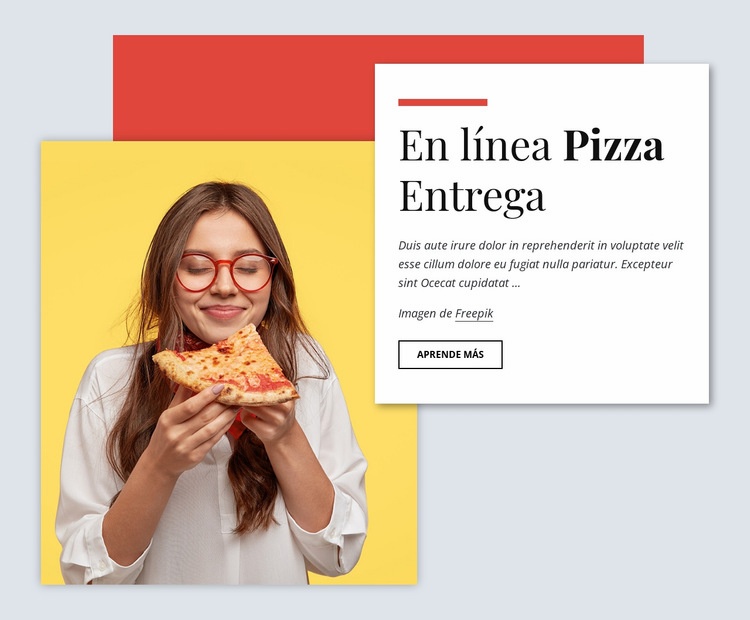 Entrega de pizza en línea Maqueta de sitio web