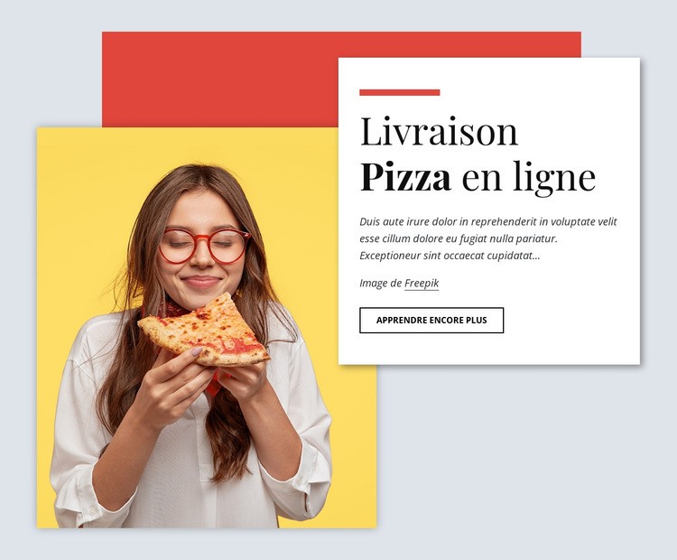 Livraison de pizzas en ligne Modèles de constructeur de sites Web
