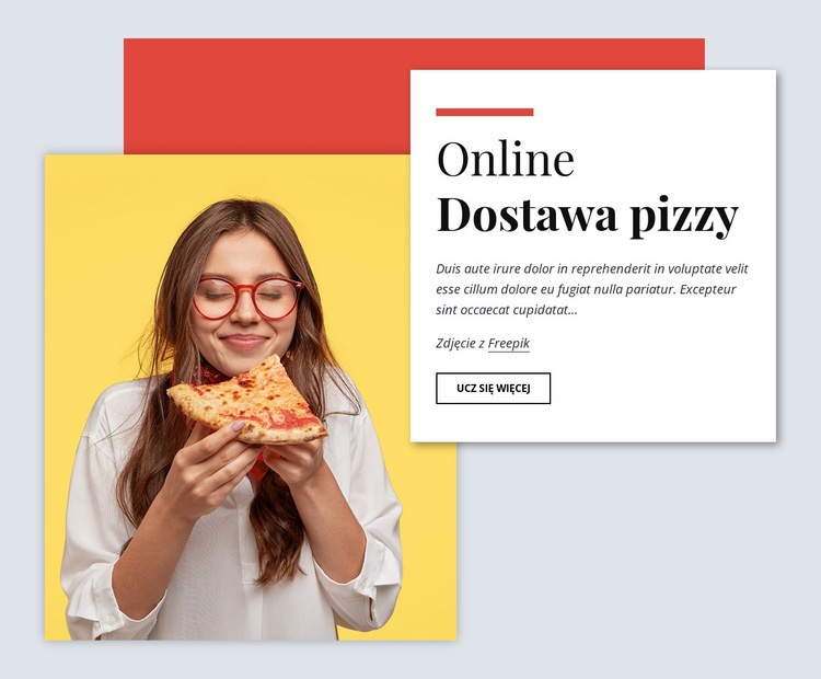 Dostawa pizzy online Makieta strony internetowej