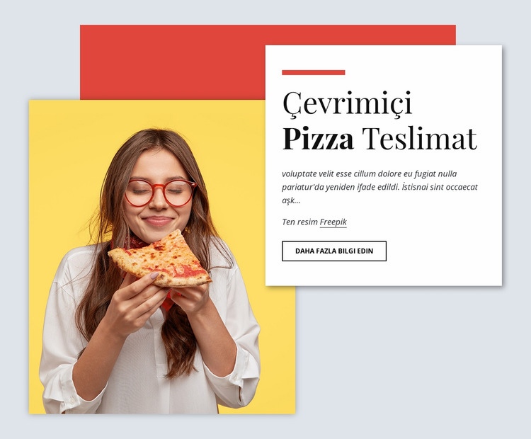 Çevrimiçi pizza teslimatı Açılış sayfası