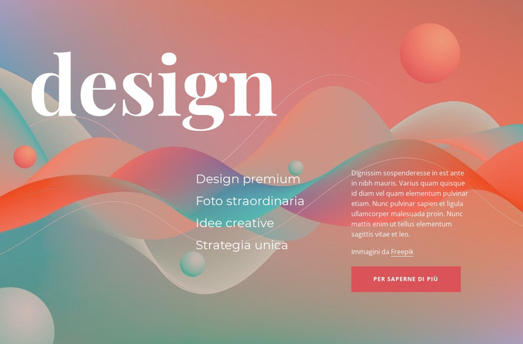 Progettazione creativa Modello di sito Web