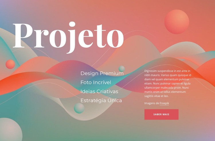 Design criativo Maquete do site