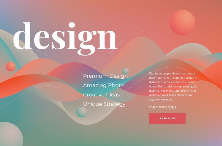 Kreativ design Html webbplatsbyggare