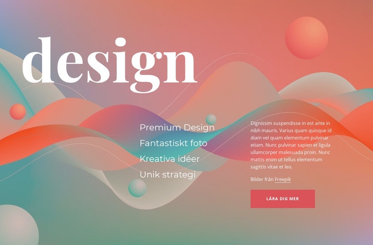 Kreativ design Webbplats mall