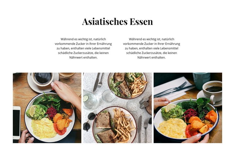asiatisches Essen Website design