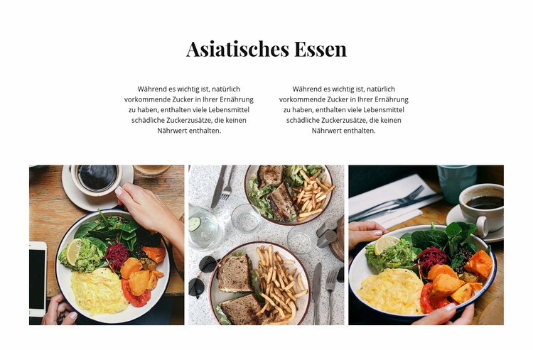 asiatisches Essen Landing Page