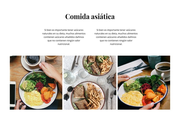 comida asiática Diseño de páginas web