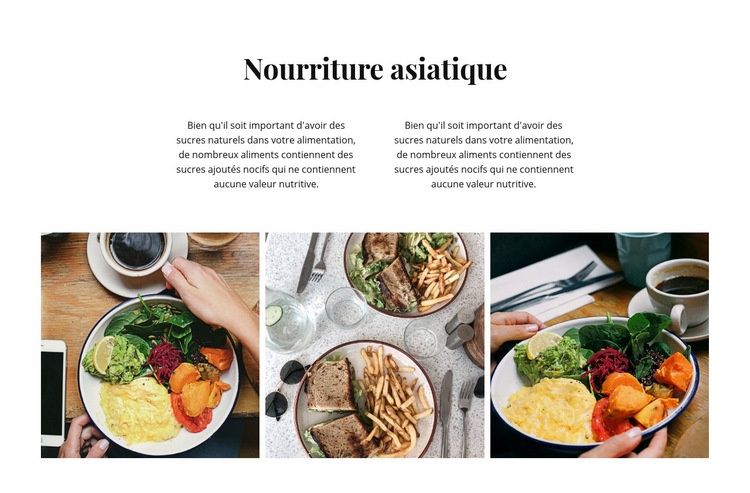 nourriture asiatique Conception de site Web