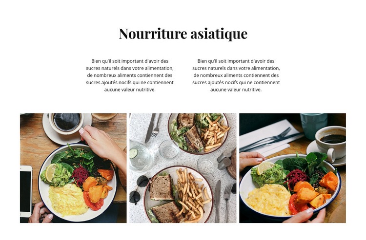 nourriture asiatique Modèle d'une page