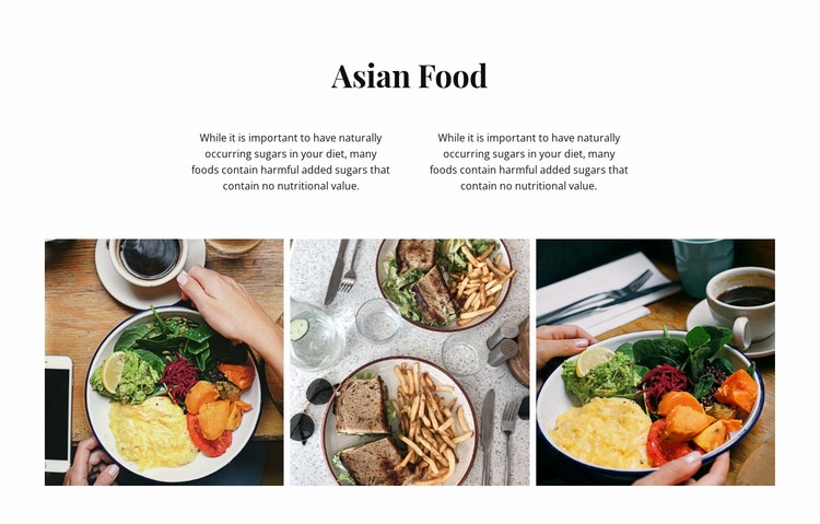 ázsiai étel Html Weboldal készítő