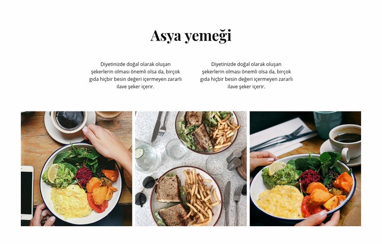 Asya yemeği Bir Sayfa Şablonu