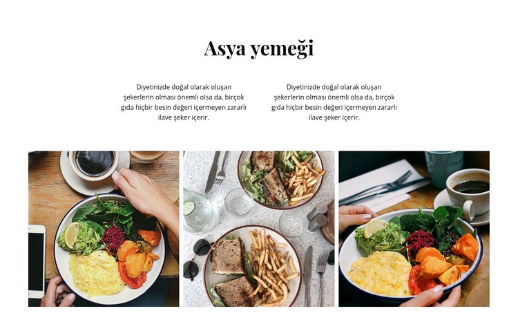 Asya yemeği Web Sitesi Mockup'ı
