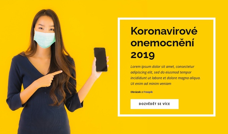 Koronavirová nemoc Šablona webové stránky