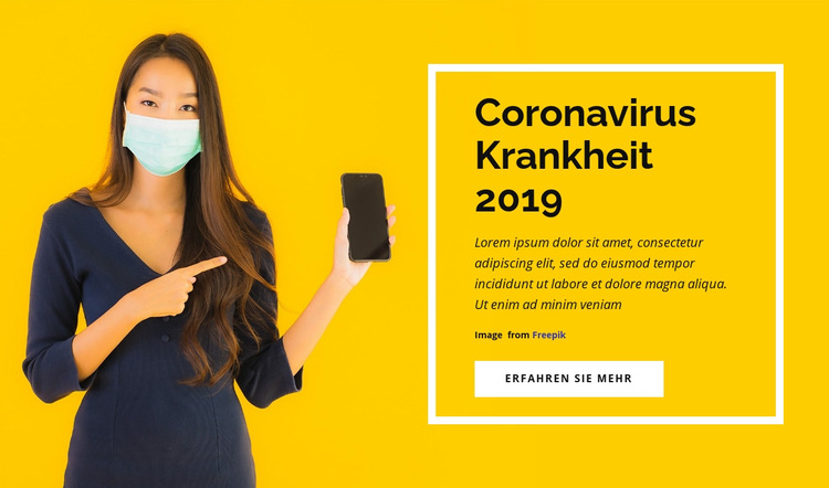 Coronavirus-Krankheit Website-Vorlage