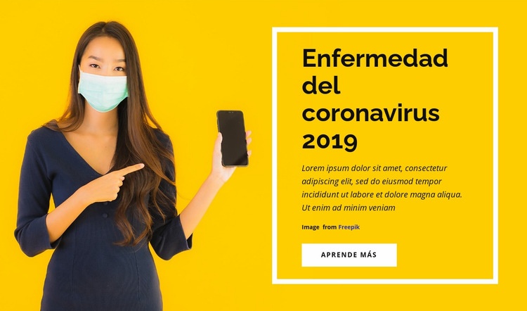 Enfermedad por coronavirus Maqueta de sitio web
