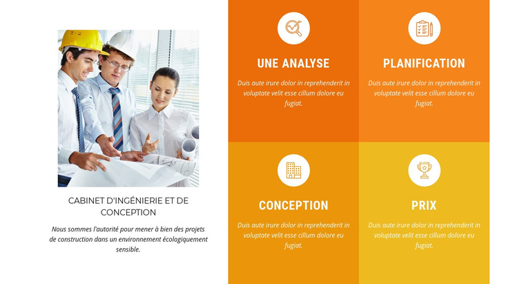 Caractéristiques de l'entreprise de conception Modèle de site Web