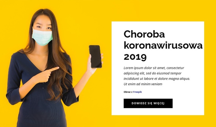 Choroba koronawirusa Szablon witryny sieci Web