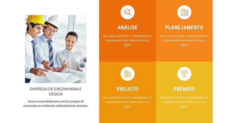 Características da empresa de design Modelos de construtor de sites