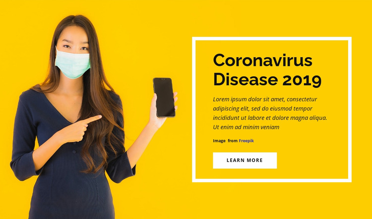 Coronavirusziekte Website mockup