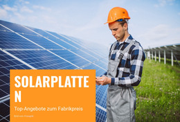 Solarplatten – Vorlage Für Website-Builder