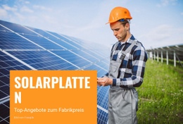 Solarplatten – Website-Mockup-Vorlage