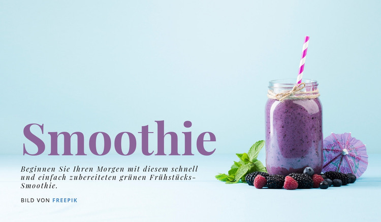 Frühstücks-Smoothie HTML-Vorlage