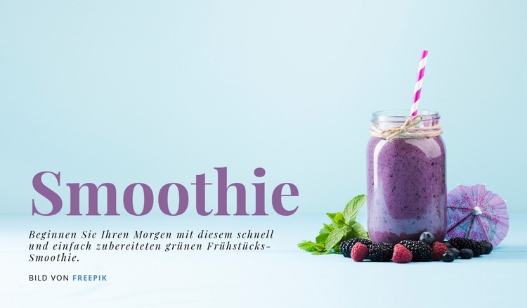 Frühstücks-Smoothie Website design