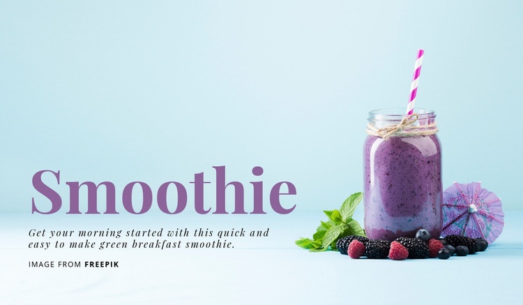 Breakfast Smoothie Elementor Template Alternative