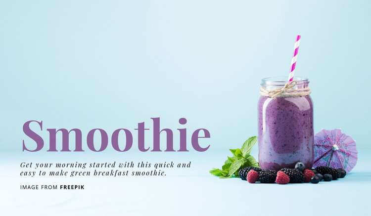Breakfast Smoothie Homepage Design