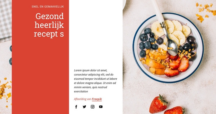 Gezond, heerlijk recept Html Website Builder