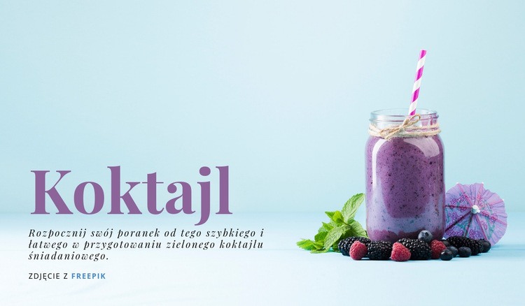 Śniadanie Smoothie Kreator witryn internetowych HTML