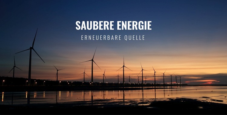Saubere Energie Landing Page