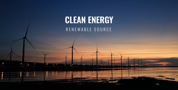 Clean energy Html Code Example